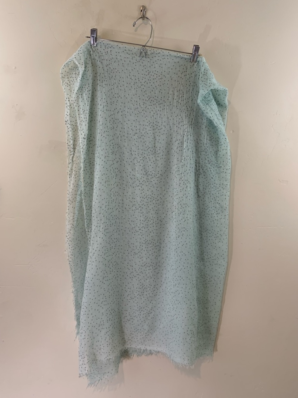 Light Mint Green Polka Dot Women's Large Wide Thin Scarf